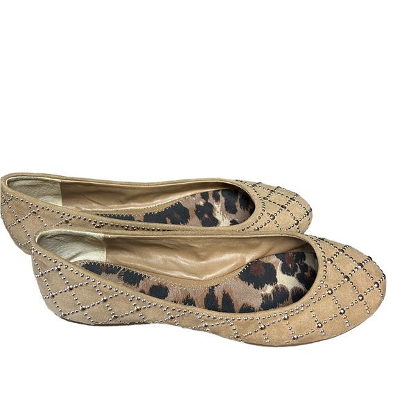 Gianni Bini Tan & Gold Studded Slipper Flats Loafers, Size 7M - Picture 3 of 5